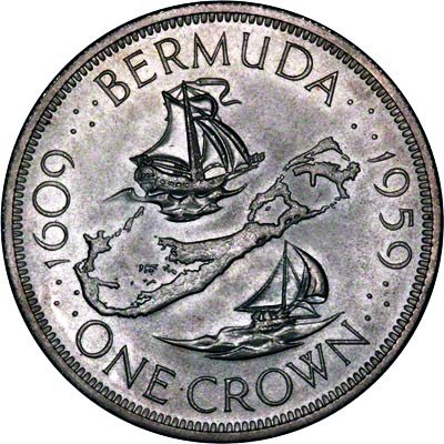 1959 Bermuda Crown coin