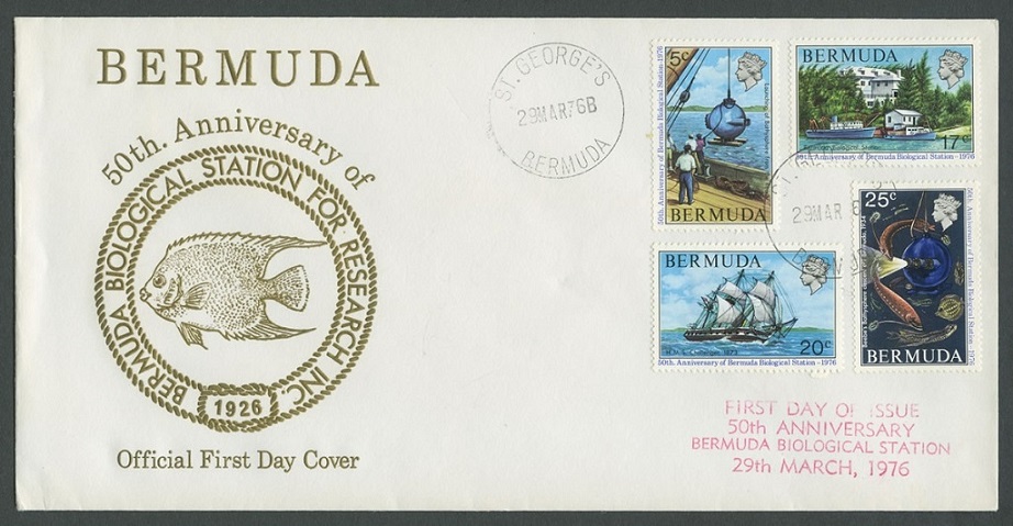 stamp for 50th anniversary of Bermuda Biological Station