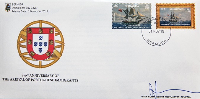 2019 November 1 Portuguese in Bermuda special postage stamp