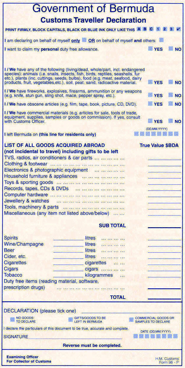 custom pdf form declaration