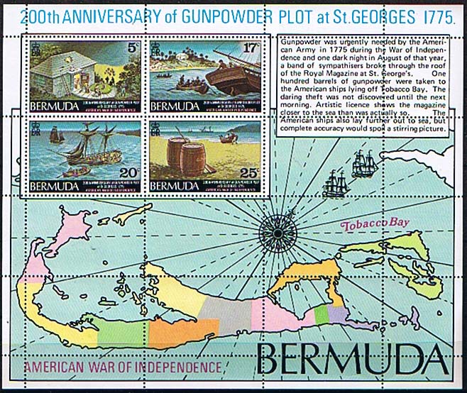 200th anniversary stamp of Bermuda Gunpowder Plot