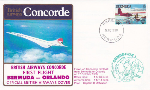 Bermuda Concorde British Airways commemorative stamp