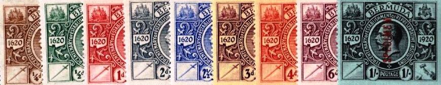 1921 Bermuda postage stamps