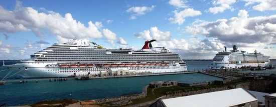 Two cruise ships in Bermuda