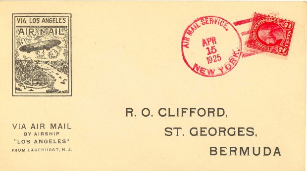 Los Angeles 1925 Bermuda airmail