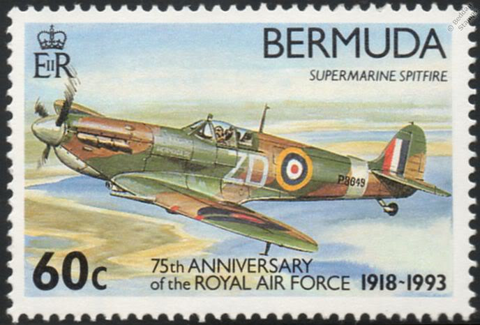 Bermuda 1993 Spitfire stamp