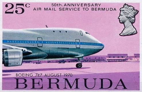 first Boeing 747 flight to Bermuda 1970