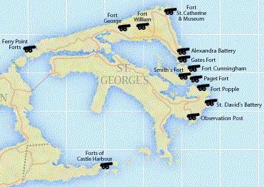 Bermuda's eastern forts