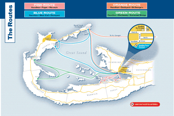 Ferry route map