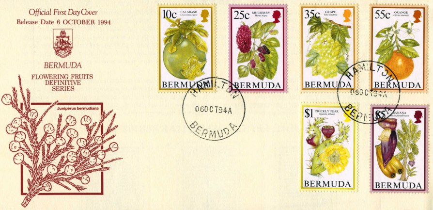 1994 Bermuda Flowering Fruits postage stamps