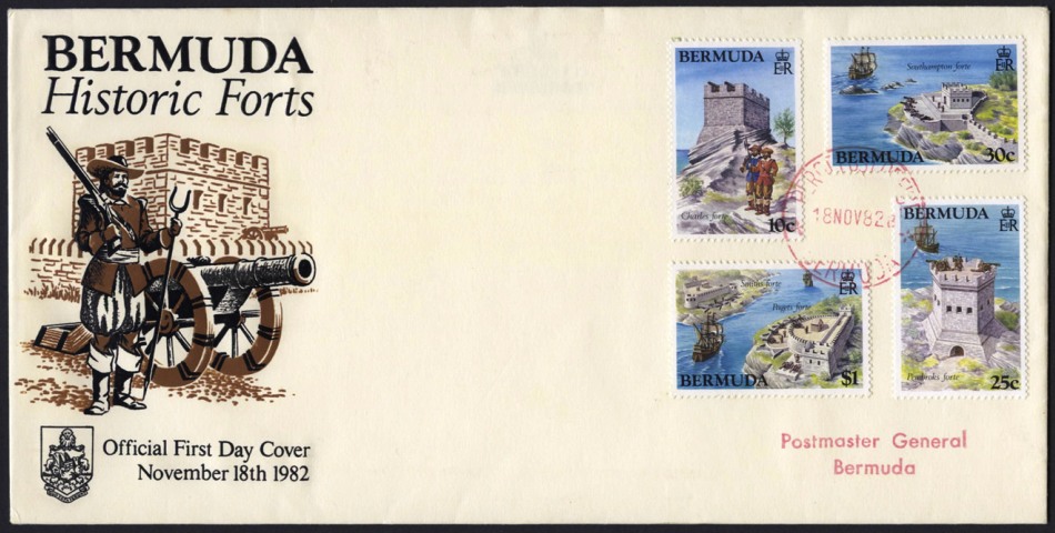 November 1982 Bermuda stamps of forts