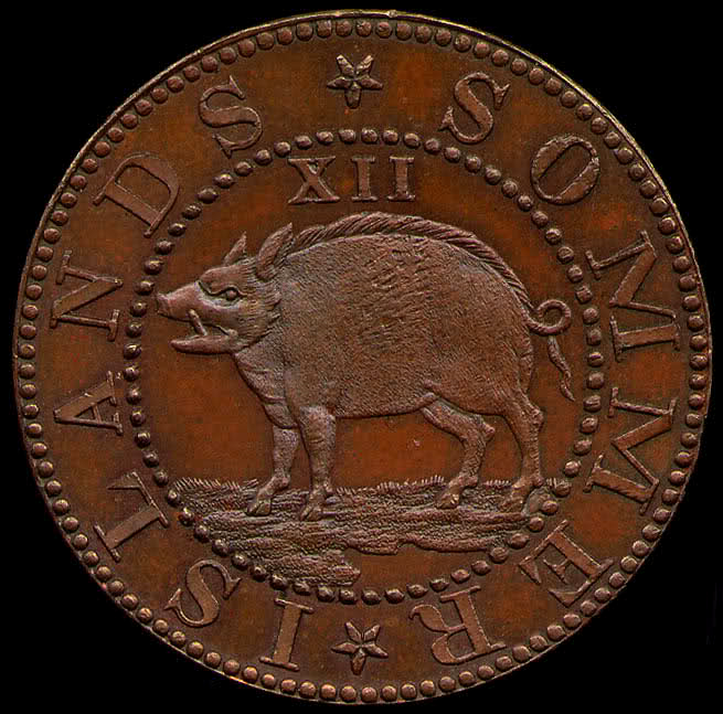 hogge money, 12 pence 1615