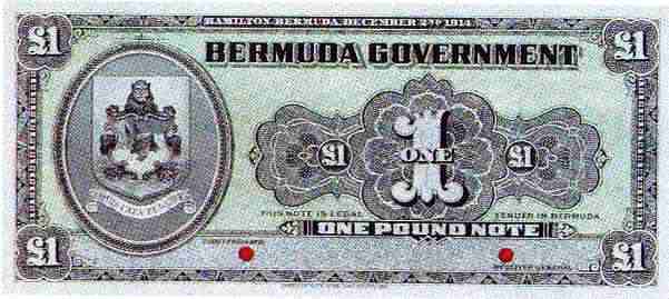 First Bermuda Government £ sterling note, 1914