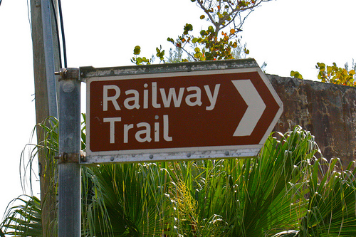 railway trail sign