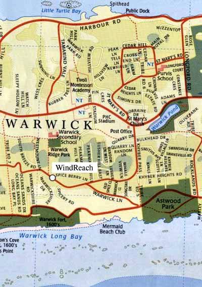 Warwick Parish location map